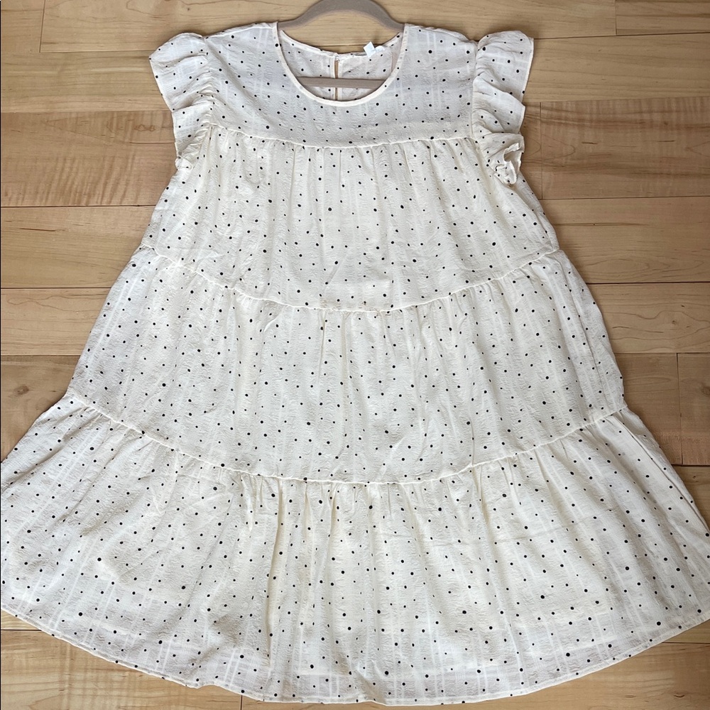 Charming Cream Polka Dot Womens Dress